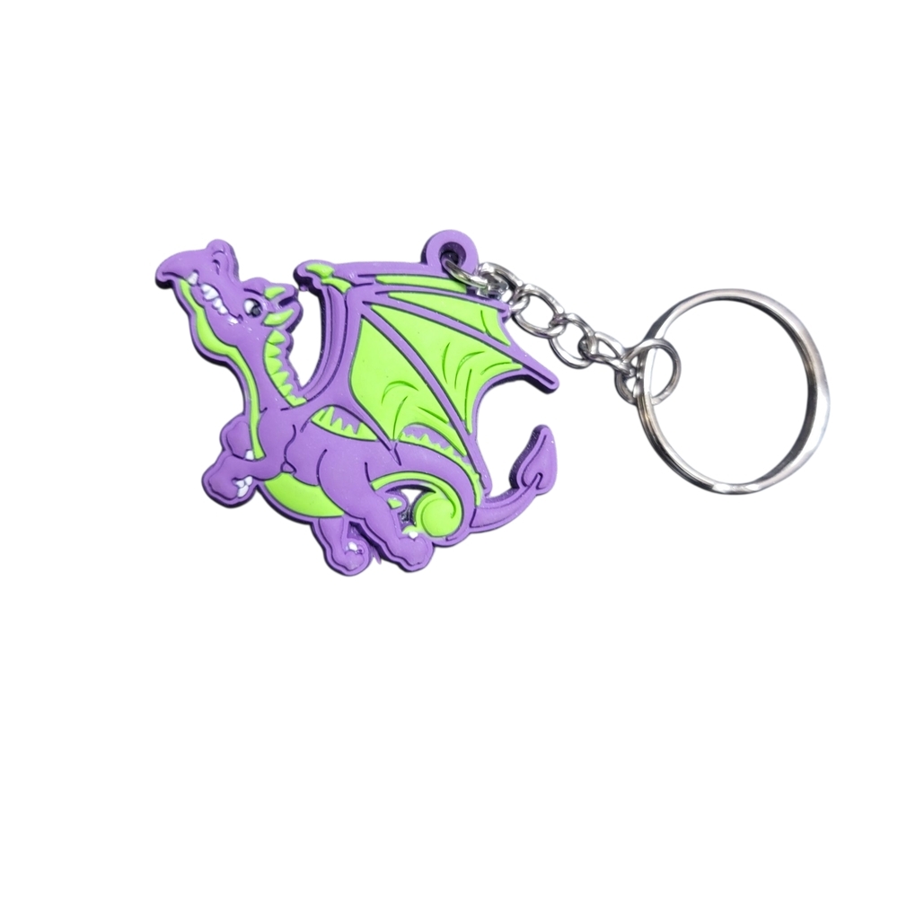 Purple and Green Dragon Keychain